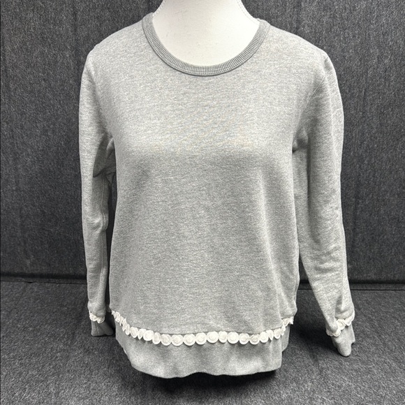 J. Crew Sweaters - J. Crew Light Gray Sweater with Button Detail